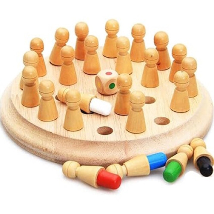 Логическа игра Macvi®, тип дървен шах Macvi®, 26 части, 16 см, 3 години+