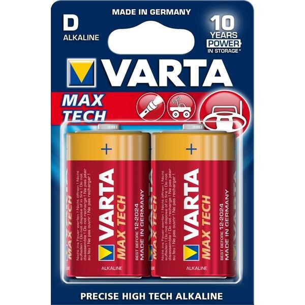 Baterii alcaline Varta MAX TECH D R20 blister 2 buc