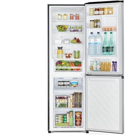 Combina frigorifica Hitachi R-B410PRU6(SLS), 330 L, clasa A++, 219 kWh/an, No Frost, Argintiu