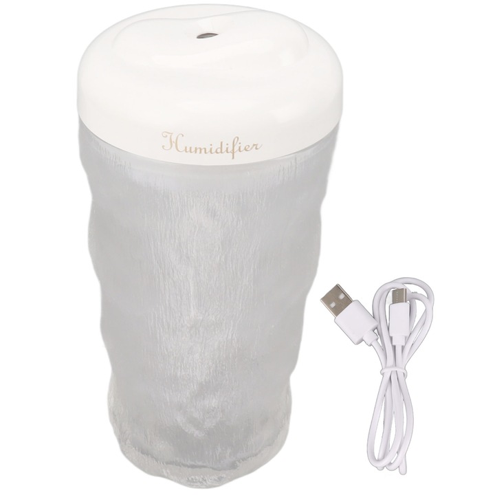 Umidificator Jormftte, 200ml, iluminare multicolor, design din lemn, 100-240V