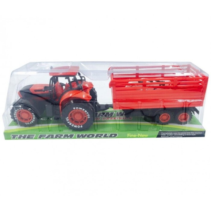 Tractor cu remorca si animal Trifox, 133x426mm