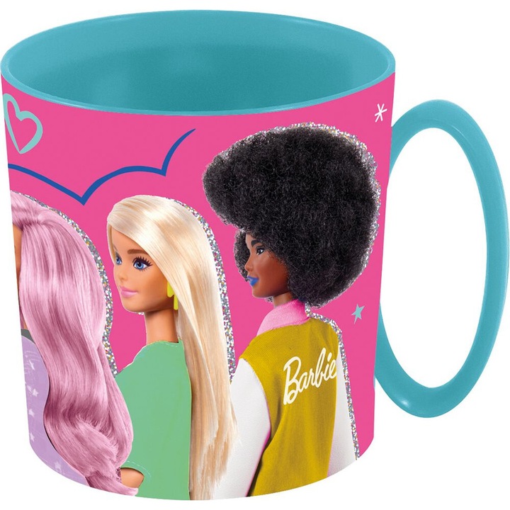 Pahar pentru copii Barbie, 350 ml, plastic, Multicolor, 9x8cm