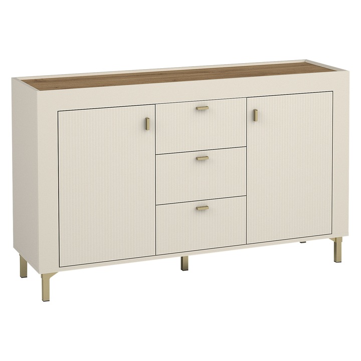 Comoda 2D3S Nivorta NV6, MIRJAN24, casmir + stejar whisky, 40x138x84 cm