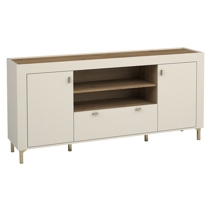 Comoda 2D1S Nivorta NV7, MIRJAN24, casmir + stejar whisky, 40x177x84 cm