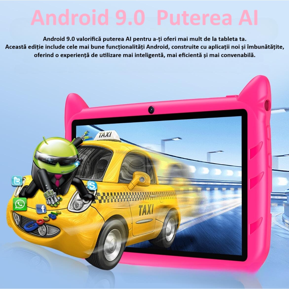 Tableta educationala ZYTEQ®️ pentru copii, 7 inch, Android, 3-12
