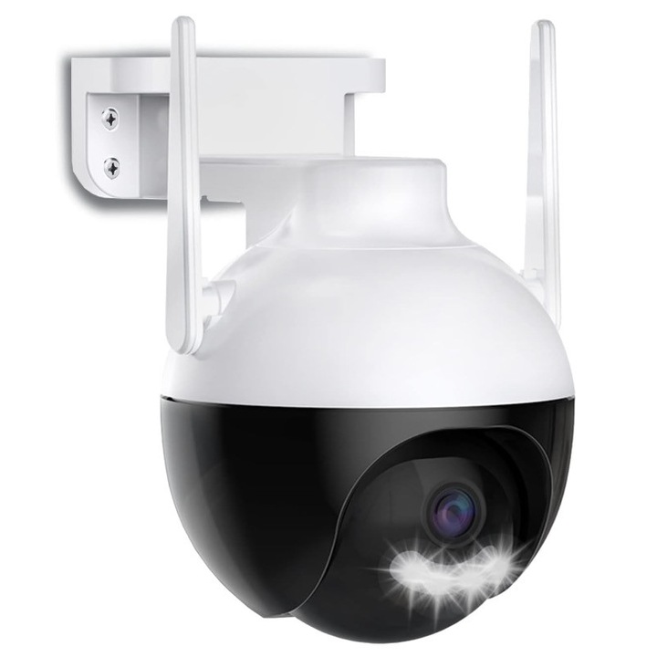 Интелигентна широкоъгълна HD 4MP бяла кръгла камера за наблюдение
