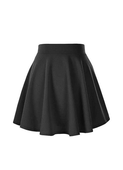 Fusta evazata, Ronyes, poliester, negru, M