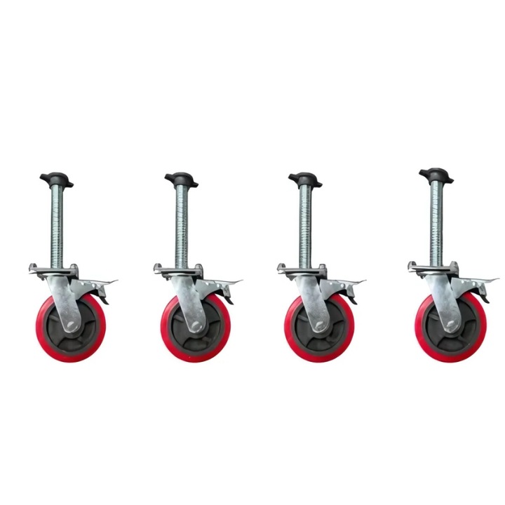 Set 4 roti schela otel cu frana 6 inch (145MM)