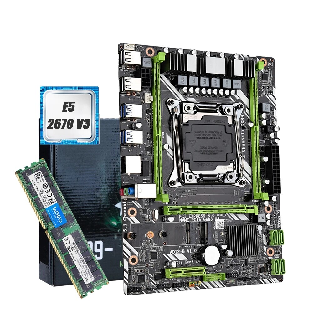 Placa de baza X99, Intel Xeon E5 2670 V3, 16GB DDR4, set complet