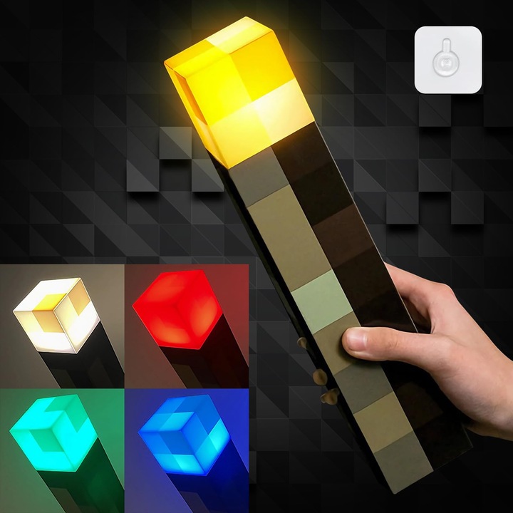 LED fali lámpa, 4 szín, USB tölthető, 28x6x6cm, barna