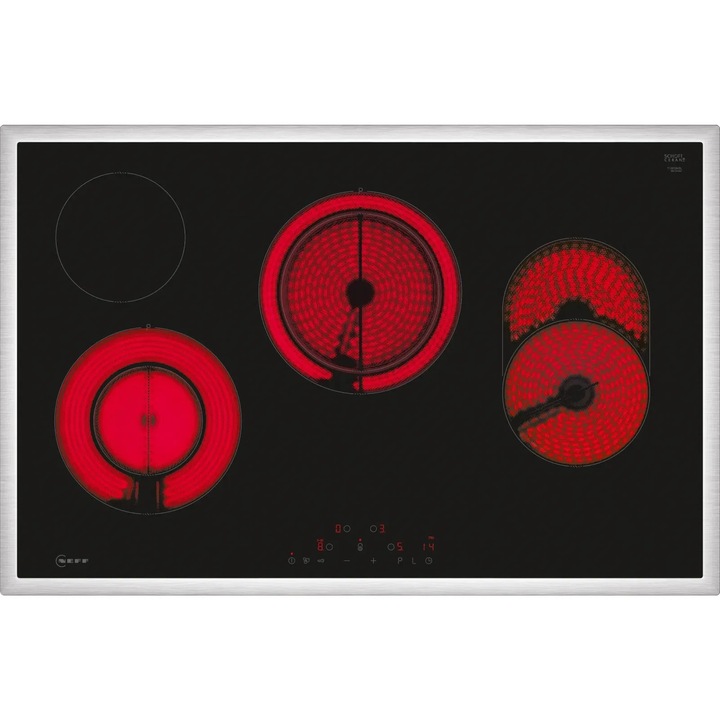 Neff T18SDH9L0 főzőlap Fekete Beépített 80 cm Kerámia 4 zóna (T18SDH9L0)