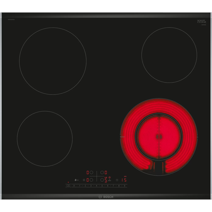 Bosch Serie 6 PKF675FP2E főzőlap Fekete Beépített 60 cm Kerámia 4 zóna (PKF675FP2E)