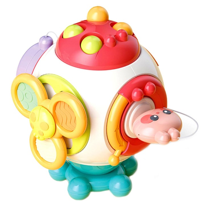 Cub de activitati, 6 in 1, Montessori, ABS, Pentru copii cu varsta intre 1 si 2 ani, SARA-SHOP®