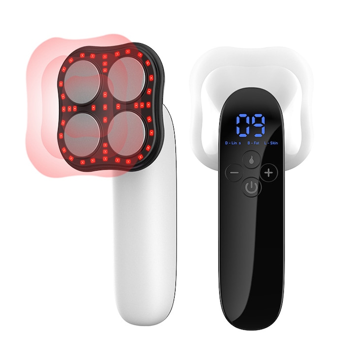 Aparat de masaj pentru celulita, WALALLA, 4 capete de masaj, portabil, fara fir, pentru abdomen/brate/picioare/fese