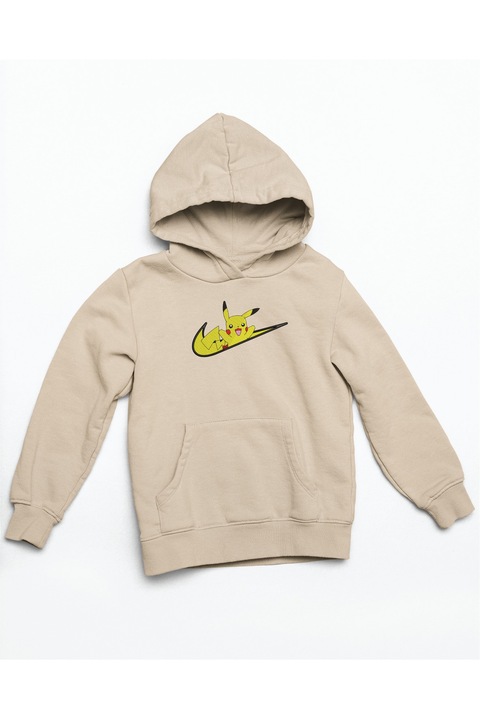 Hanorac anime brodat cu Pikachu v2 din Pokemon, Crem