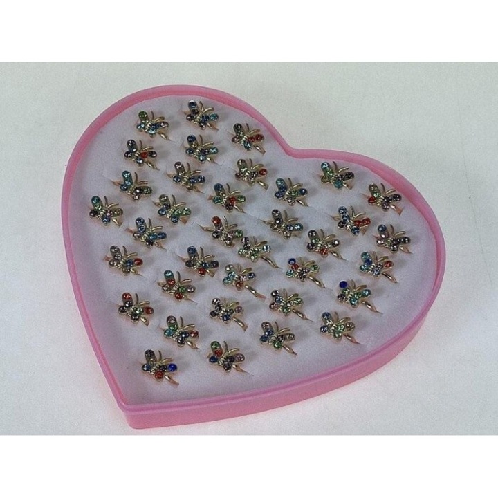 Set 36 pierscionki metalice reglabile, Adar, multicolor, 145x142mm