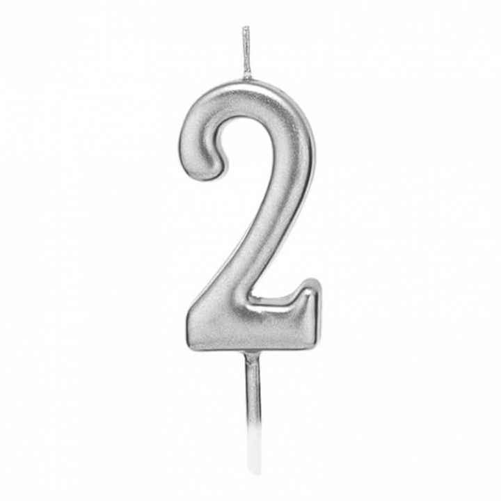 Ezüst torta gyertya, 4,5 cm, 2-es szám