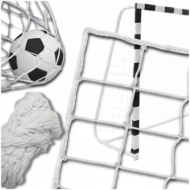 Plasa ranforsata super strong, Fotbal, 300 x 200 x 90 cm, Rezistenta la intemperii, Montaj usor, Pentru poarta metalica