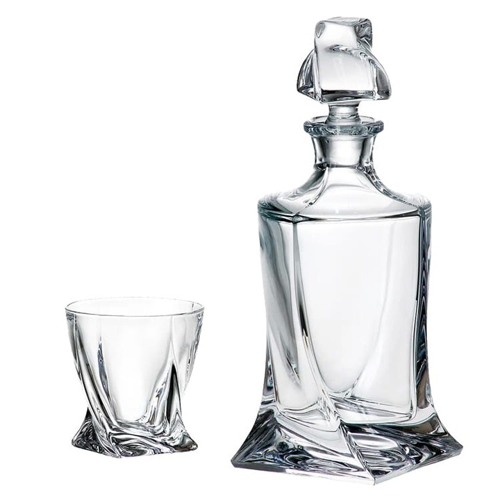 Комплект от 6 чаши и чаша за уиски, Brio, Crystal, чаши 300мл, чаша 700мл