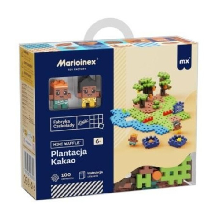 Конструктор Marioinex Mini Waffle, 100 части, какаова плантация, 170x189 мм, за деца 6+