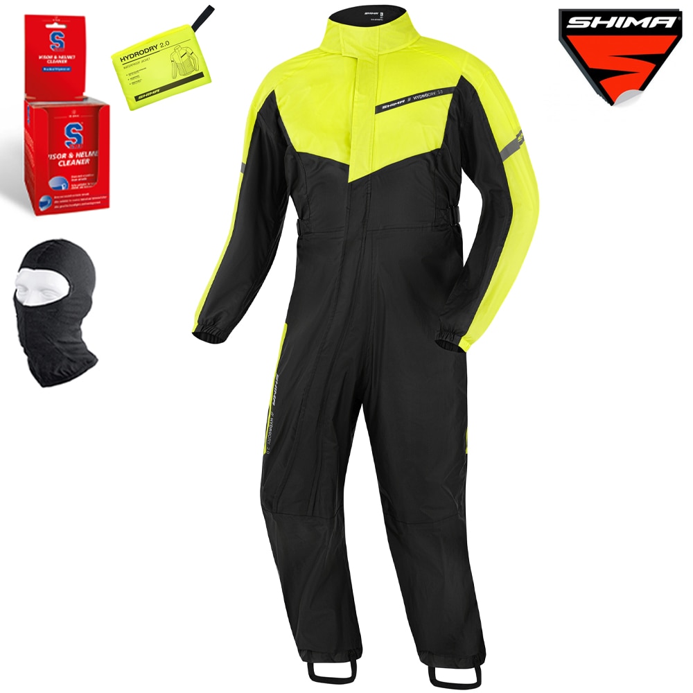 Costum Moto, Shima Hydrodry 2.0, Rezistent la apa, Negru/Fluo, M +