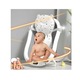 Cadita Bebe Little Bird ®, cu suport si termometru, pliabila, include o perna de siguranta detasabila, protectie anti-alunecare, sarcina maxima 46 kg, gri