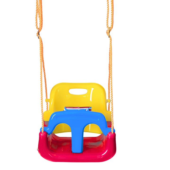 Люлка, модулна расте с бебето, здрави плетени найлонови презрамки, предпазен колан с бързо освобождаване, лека и издръжлива пластмаса, 45X40x38 см, червено/синьо