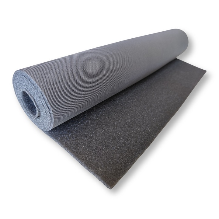 Material pentru reconditionare plafon auto, Taphiceros, Material Tapiterie fete de usi auto, Cu spate buretat, Culoare Gri inchis, Dimensiune 50 x 180 cm