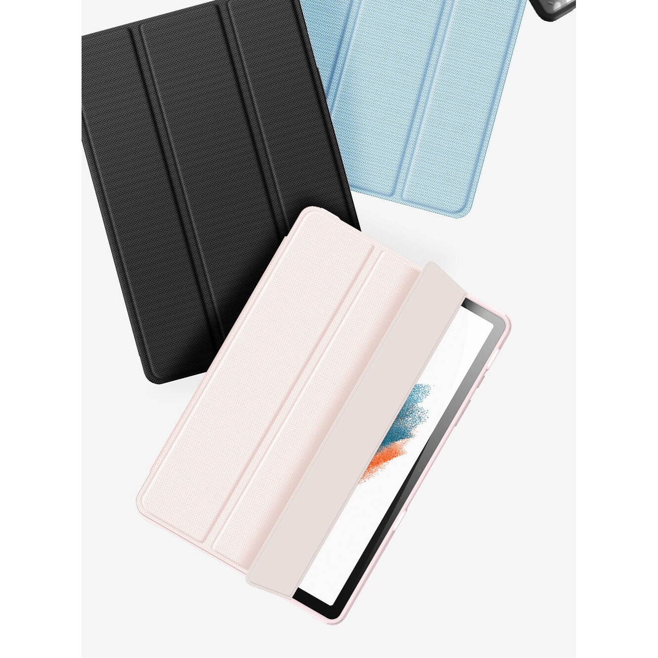 Husa premium pentru tableta Samsung Galaxy Tab A9, 8.7", Sigloo, interior piele sintetica, spatele din PC transparent, rezistent la socuri, Blue