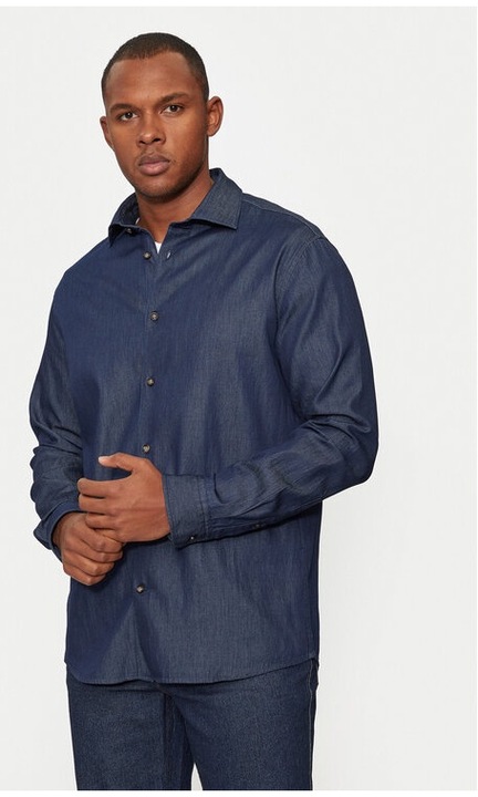 Camasa barbati, Selected Homme, 16091061, Bleumarin, Bumbac, Bleumarin