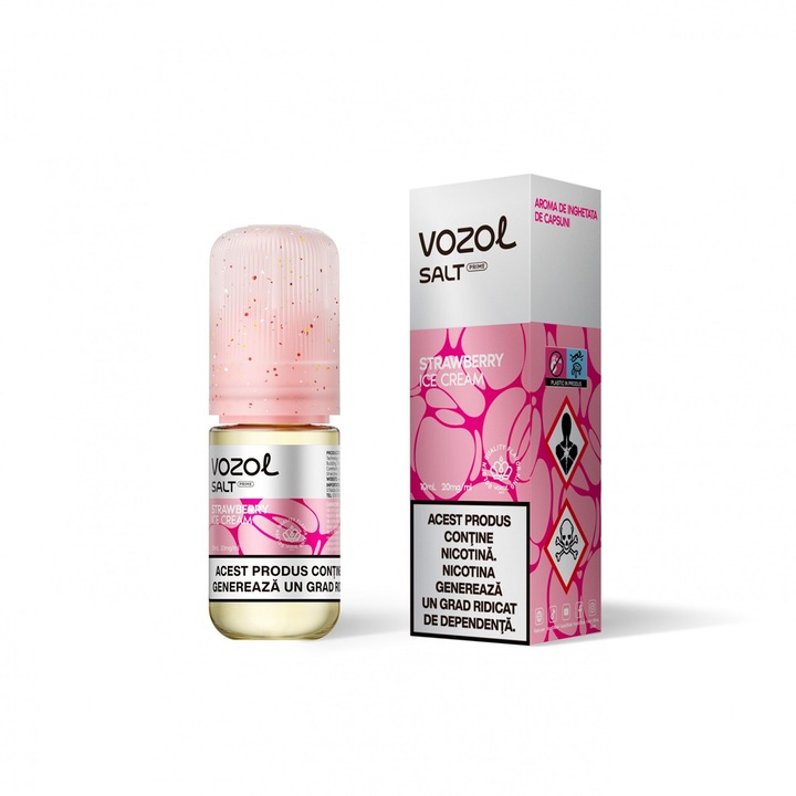 Lichid Tigara Electronica, VOZOL Salt Prime, Strawberry Ice Cream, 20mg, 10ml