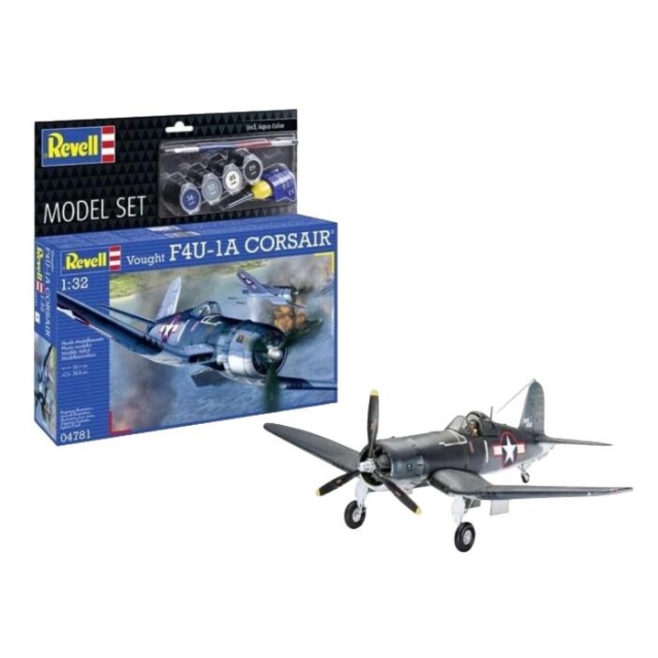 Модел на самолет Vought F4U-1A Corsair, Revell, 68 части, 384 x 365 mm, многоцветни
