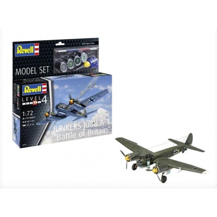Model aeronautic Junkers Ju88 A-1 Battle of Britain Revell, detalii cockpit, dimensiuni 384x365mm, blister