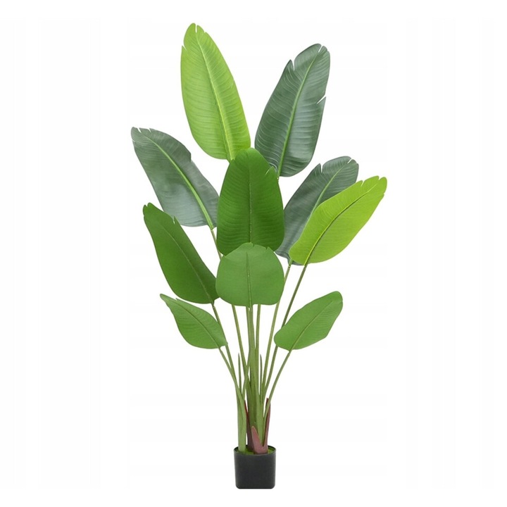 Valósághű műnövény banánnövény cserépben, 70 cm magas (LZ21)
