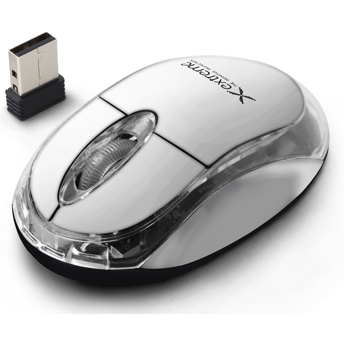 Mouse wireless 3D optic, extreme, 1000dpi, 2.4GHz, cu forma ergonomica, 3 butoane, alb