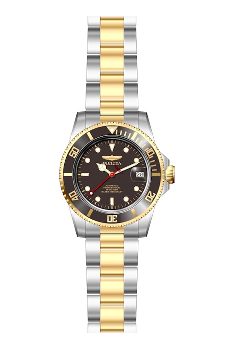 Invicta, Часовник Pro Diver от неръждаема стомана, Сребрист, Златист