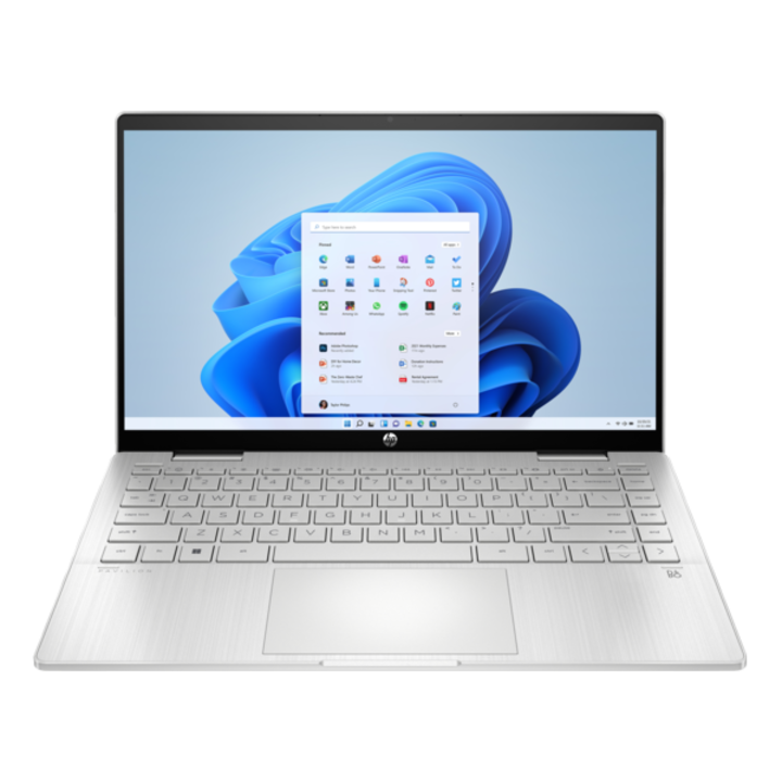 Лаптоп HP Pavilion x360 14-ek1004nh, 14 FHD AG IPS Touch, Core i3-1315U 1.2GHz, 8GB, 512GB, Win 11, сребрист, унгарска клавиатура (9R2N3EA#AKC)