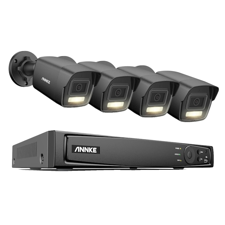 Kit Supraveghere 8CH NVR cu 6 Camere 5MP, Misecu, Nocturna Color, 3TB
