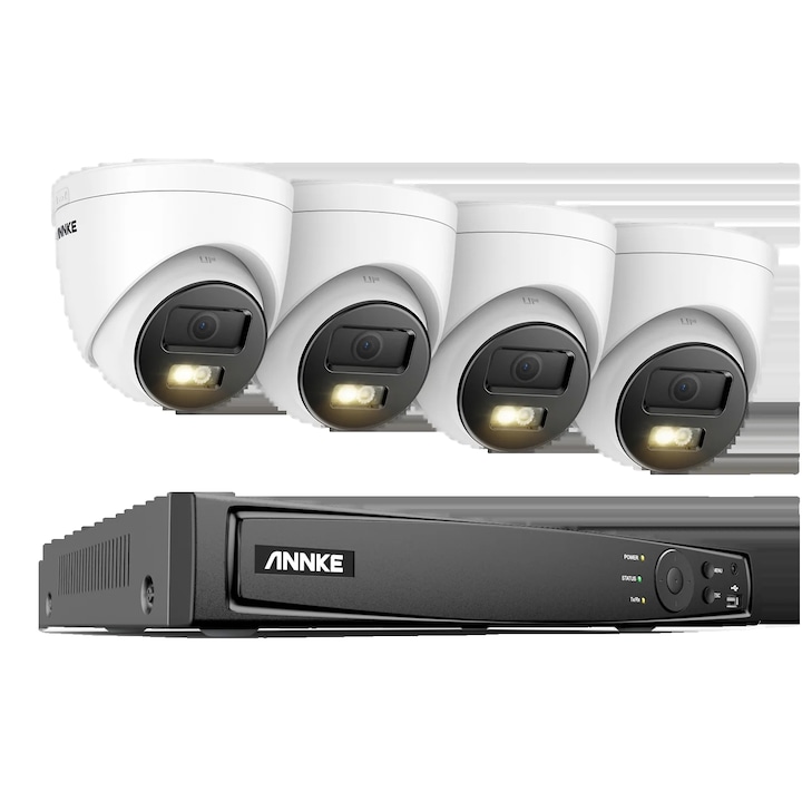 Kit Supraveghere 8CH, 12MP, Detectie Inteligenta, 4 Camere, IP67