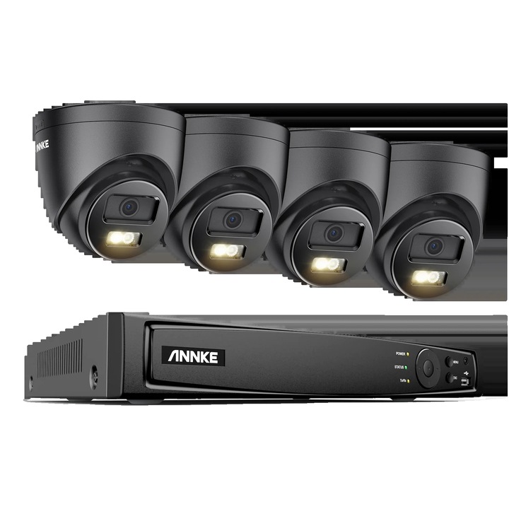 Kit Supraveghere 4 Camere, 5MP, H.265+, 8 Canale, 7x2.6x2.7 inch