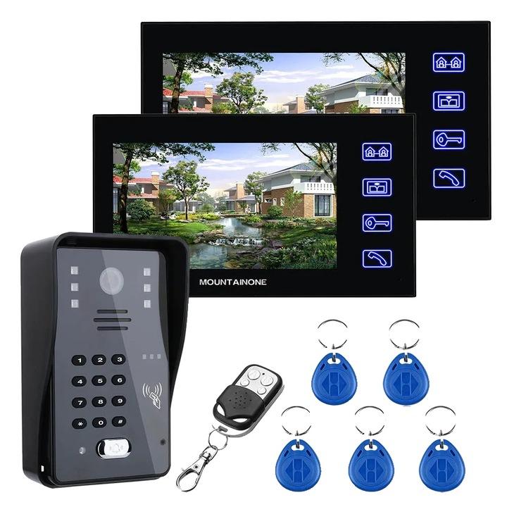 Interfon video 7 inch, camera waterproof, audio bidirectional, control acces, SY816MJK12