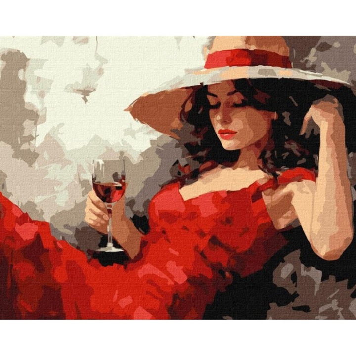 Festő készlet, számok szerint, Ideyka, Lány sapkával, 500x400mm, 2024