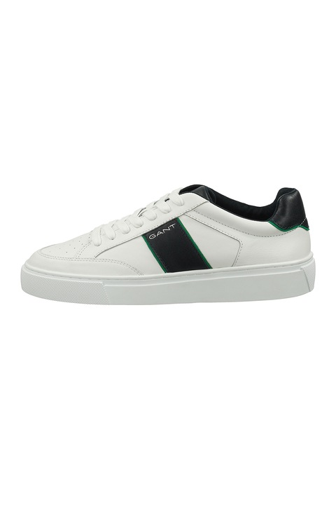 Gant, Pantofi sport de piele cu logo McJulien, Alb/Bleumarin