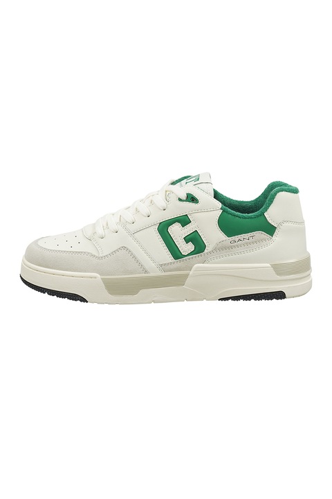 Gant, Brookpal bőrsneaker, Fehér/Zöld