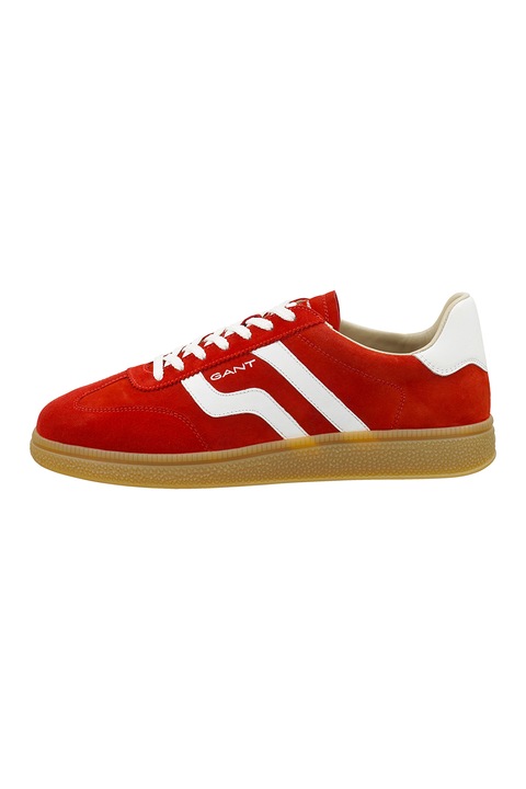 Gant, Pantofi sport de piele intoarsa cu garnituri sintetice Cuzmo, Rosu