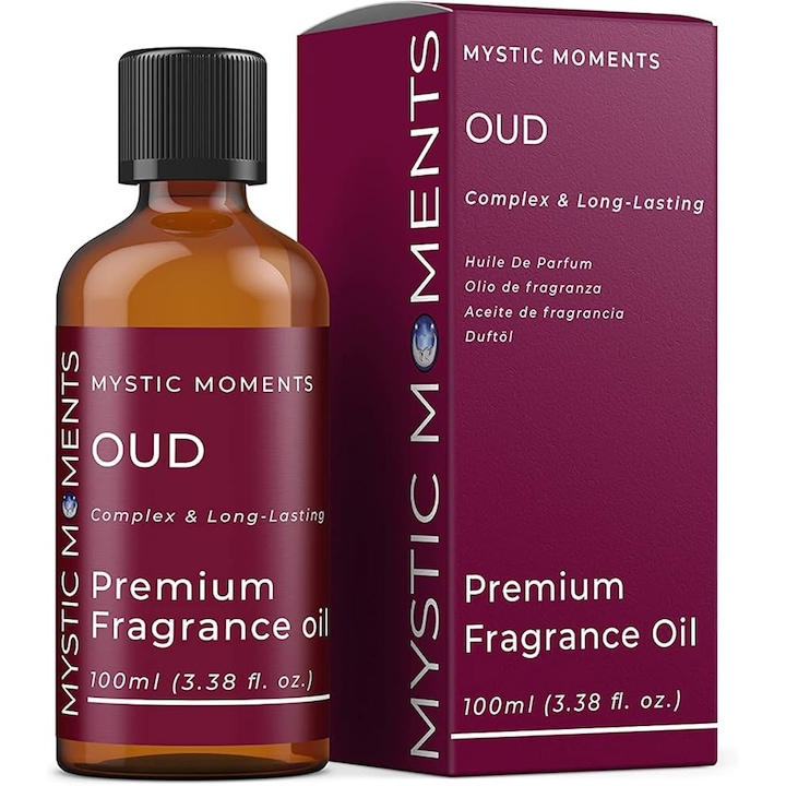 Ulei parfumat Mystic Moments Oud100 ml, perfect pentru sapunuri, lumanari, bombe de baie, arzatoare de ulei, difuzoare si articole de ingrijire a pielii si a parului, 100ml