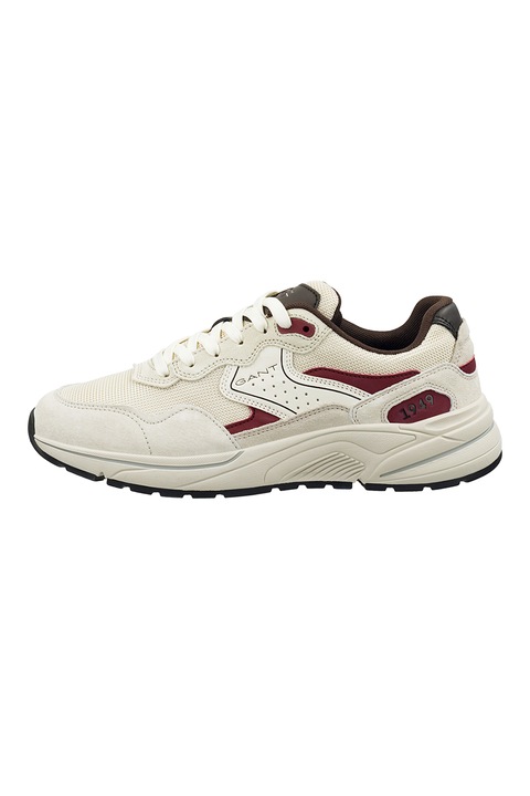 Gant, Jaybro nyersbőr sneaker hálós anyagbetétekkel, Bordó/Krémszín