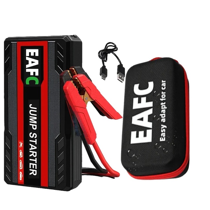 Redresor auto, 600A, cu cutie, capacitate 12000-18000 mAh, port USB, LED integrat