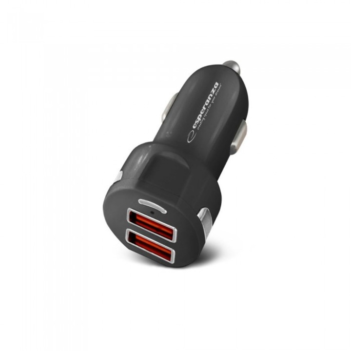 Incarcator auto ESPERANZA EZC110K, 36W, 2x USB-A, negru