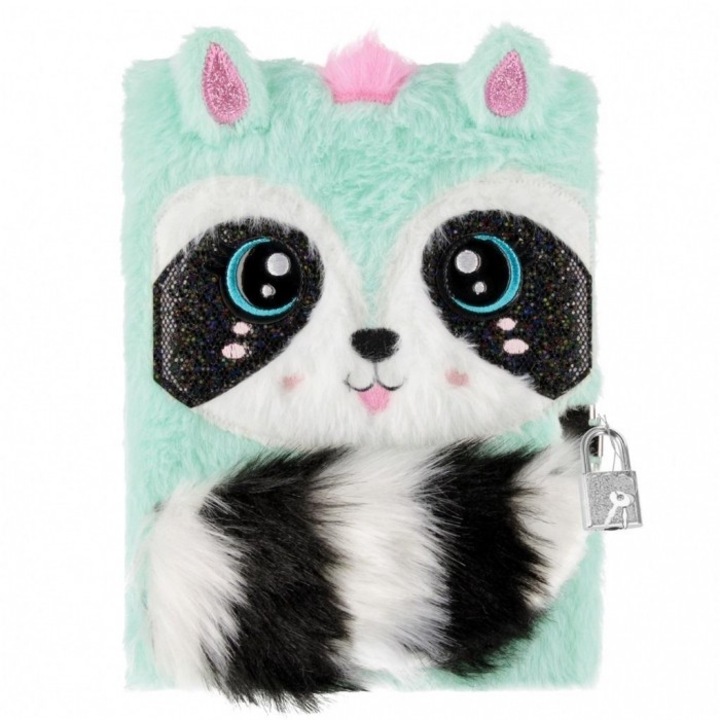 Плюшен дневник А5 с ключалка, Starpak, 64 стр., мента, 260х200 мм